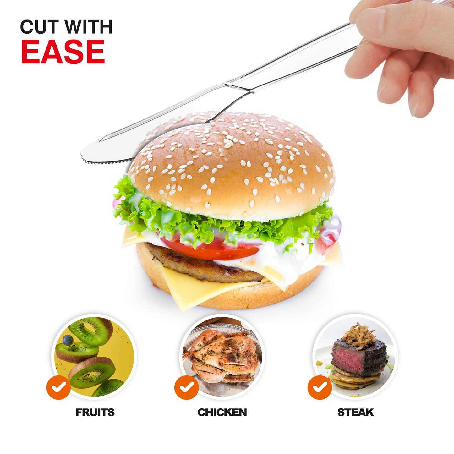 PSTVITA Plastic Knives Heavy Duty, Clear Disposable Party Supply, Pack of 80