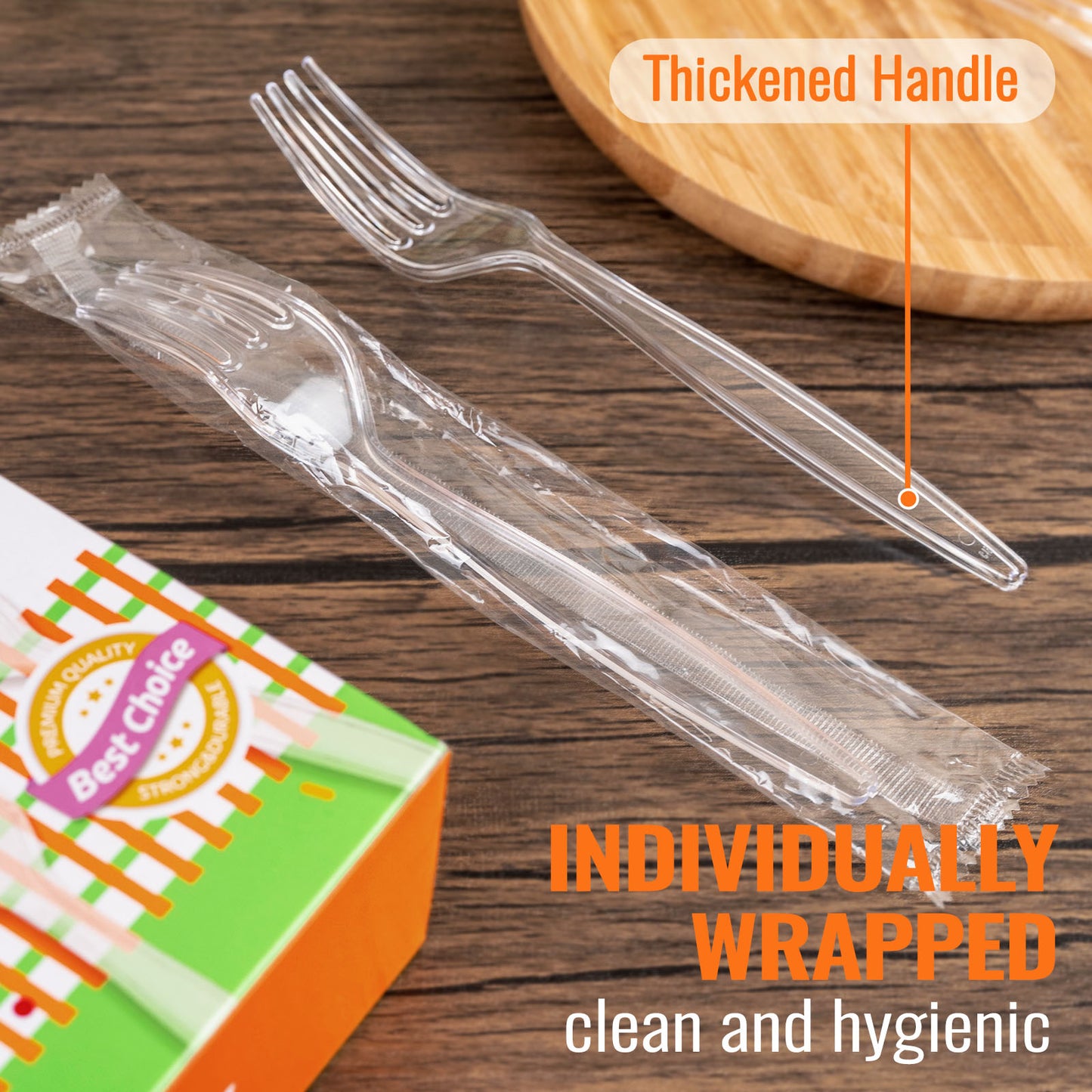 Individual Packing Heavyweight Plastic Forks Set (50 Pieces)