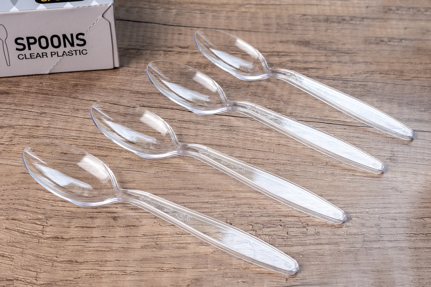 Plastic Spoons Disposable, Clear Heavy Duty Party Supply, Pack of 80