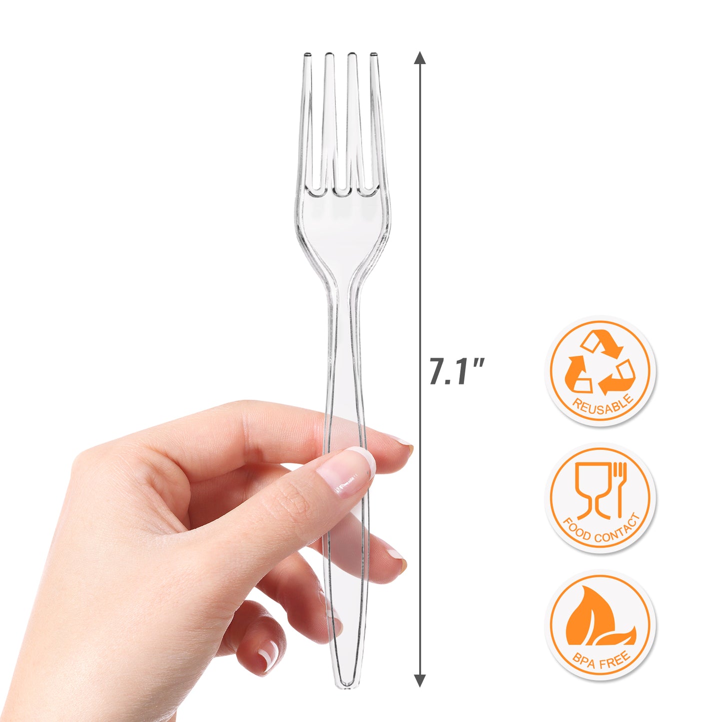 Individual Packing Heavyweight Plastic Forks Set (50 Pieces)