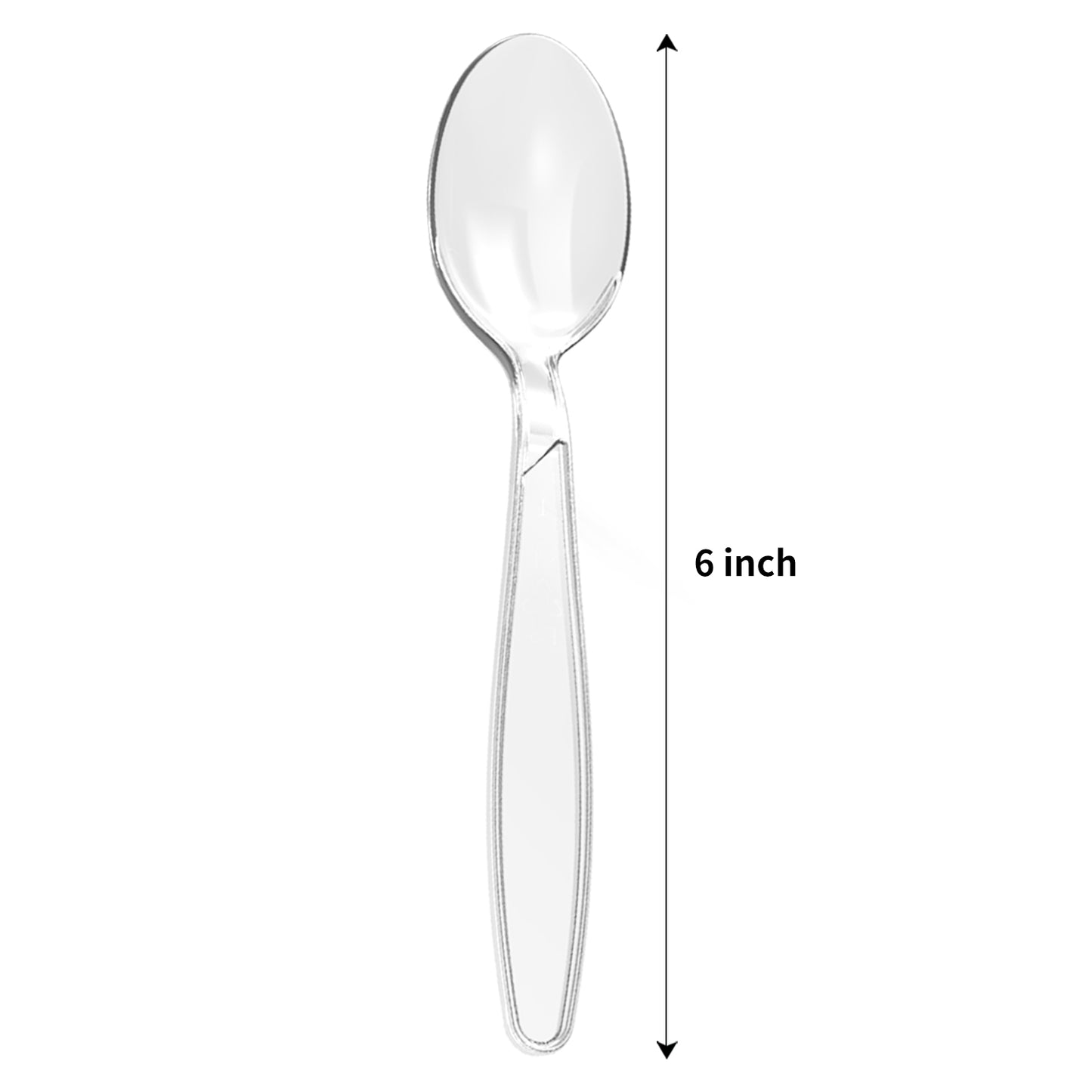 Plastic Spoons Disposable, Clear Heavy Duty Party Supply, Pack of 80