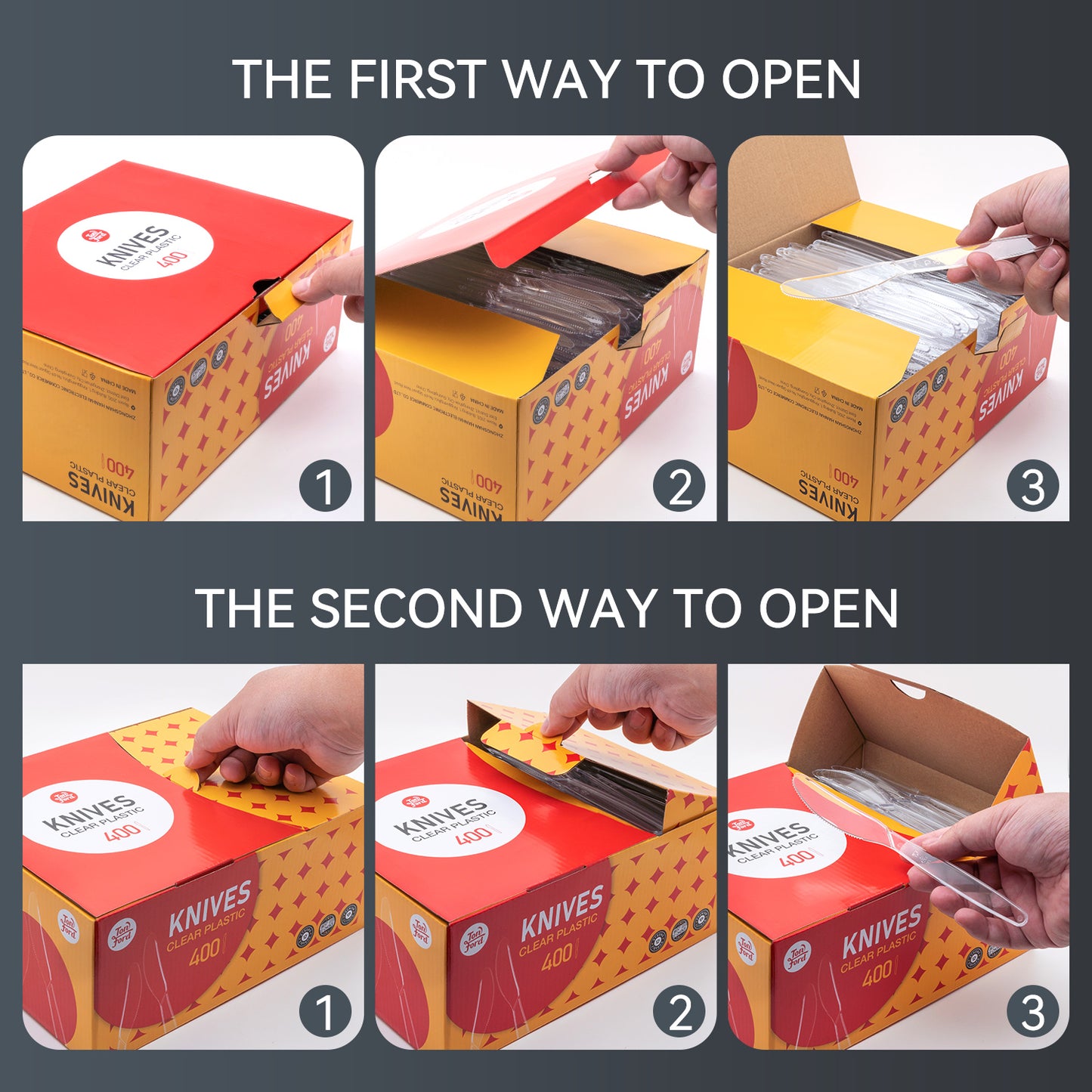 Plastic Knives Heavy Duty Clear, Plastic Utensils, 400 Count