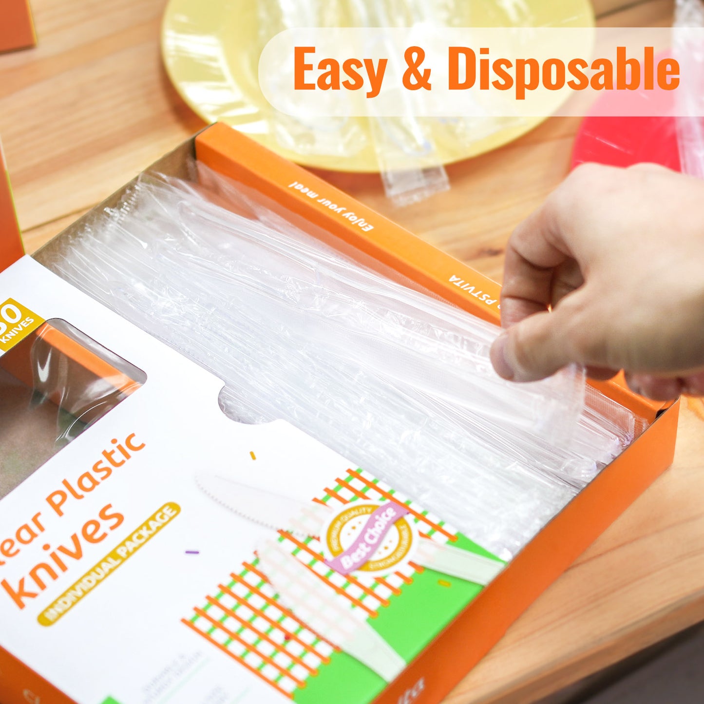 Individual Packing Heavyweight Plastic Knives Set (50 Pieces)